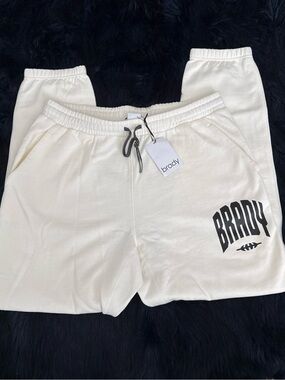 Brady Cream Logo Joggers with Black Print